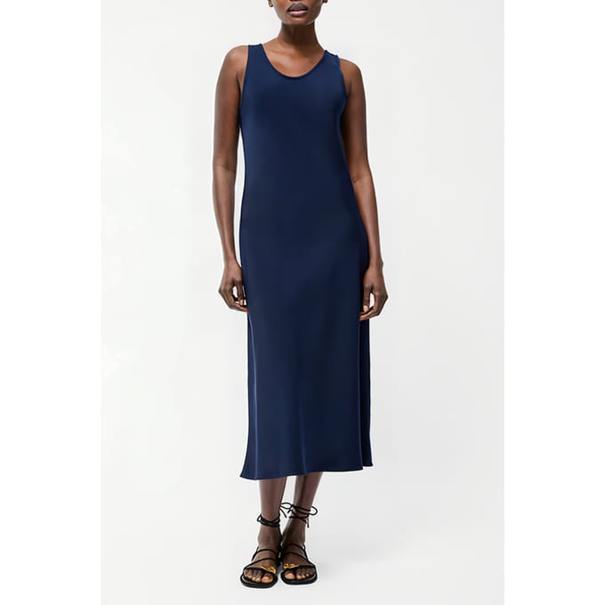French Connection Scoop Satin Slip Dress Midnight Taglia: 6 | Abiti Midi Outlet | Donna