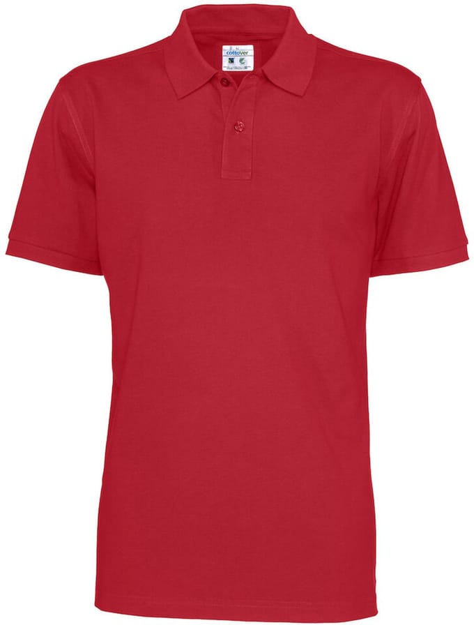 Cottover POLO PIQUE MAN - GOTS GECERTIFICEERD 141006 - Rood - 5XL