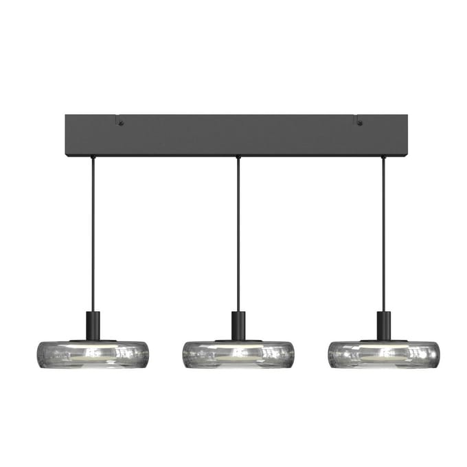 Maytoni LED hanglamp FLOAT, grijs/zwart, 3-lamps, 68 cm, glas/metaal