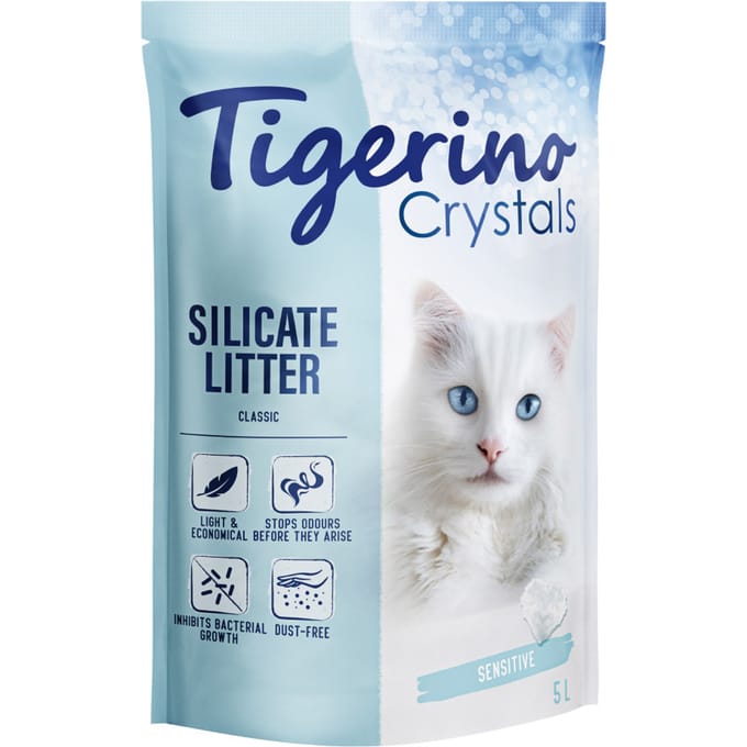 5L Tigerino Crystals Classic Sensitive Kattenbakvulling Silicaat