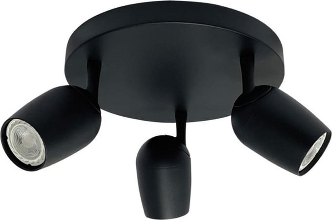 Trova Opbouwspot 3-lichts rond zwart kantelbaar - Modern - Freelight