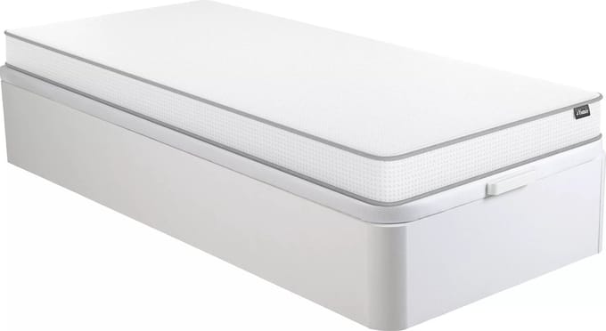 Vente-unique Set 90 x 190 cm bedbodem met opbergruimte wit + schuimmatras 12 cm dik - ASTYANAX II van YSMÉE