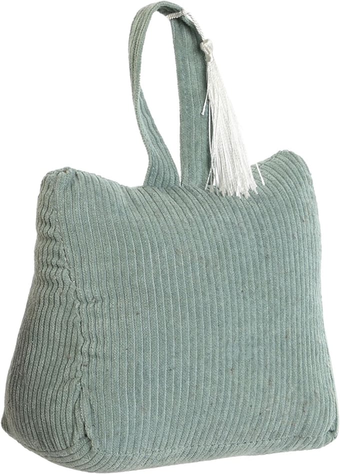 ITEM Deurstopper Rib - met kwast - mintgroen - polyester - 15 x 8 x 14 cm - 1 kg
