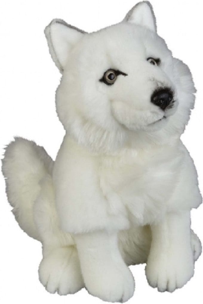 Ravensden Pluche knuffel - poolwolf - wit - 28 cm - noordpool thema knuffel