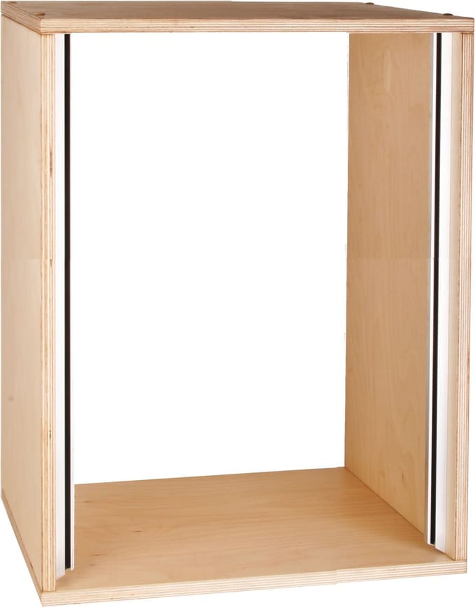 MUSIC STORE Studiorack 16HE berk MP bouwpakket, klarlackiert, recht - Studio racks