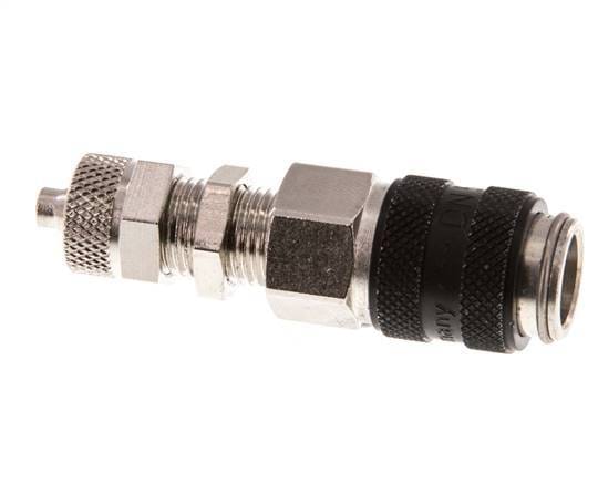 Vernikkeld Messing DN 5 Zwart Luchtkoppeling Snelkoppeling 4x6 mm Push-On Schotkoppeling - CLS5-NB-BN-BLA-4
