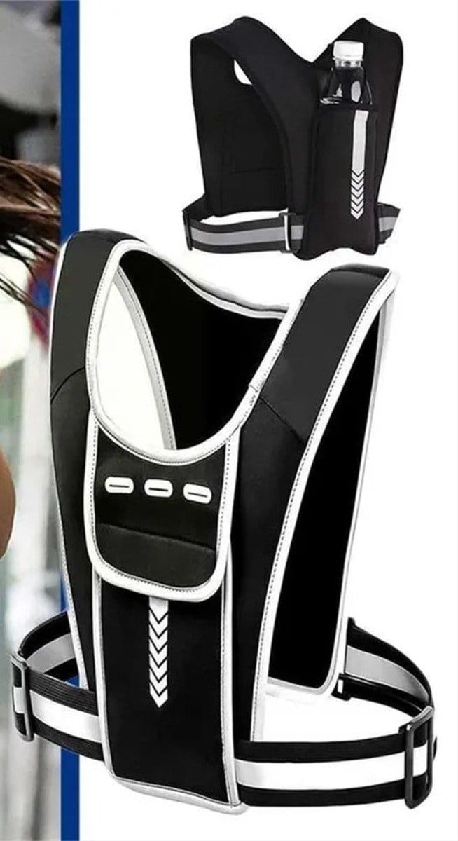 Scoby - Reflectievest - Hardloopverlichting - Safety Harness - Hardloop Accessoire - Met opbergvakjes - Zwart
