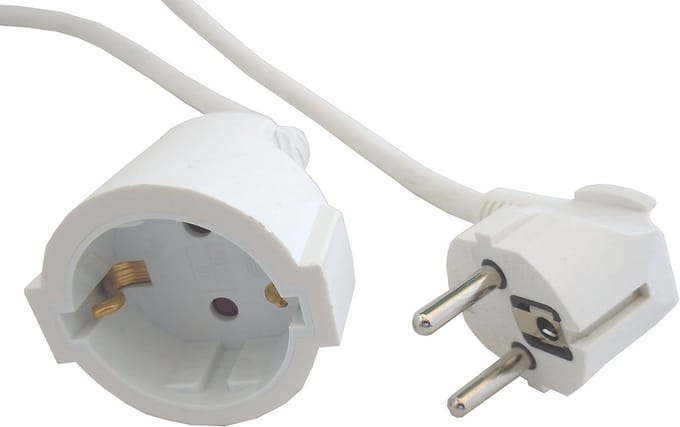 Verlengsnoer - Stroomkabel Adapter - Apparaten Aansluiten - Hoge Kwaliteit Pinnen - 10 meter - Wit