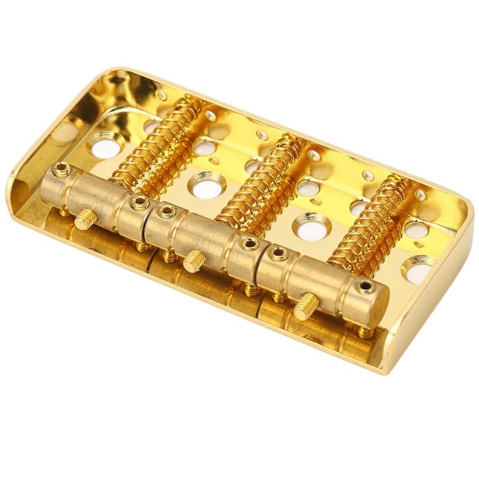 Elektrische Gitaar Korte Brug Vintage Messing Gecompenseerd 3 Zadels voor Tele Gitaren beige