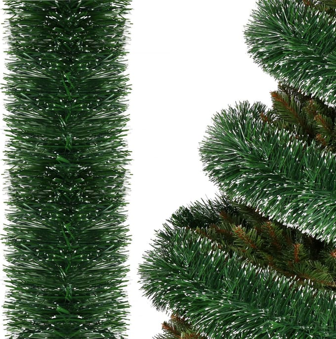 Springos Kerstslinger | Guirlande | Kerstversiering | 6 m | Groen/Wit
