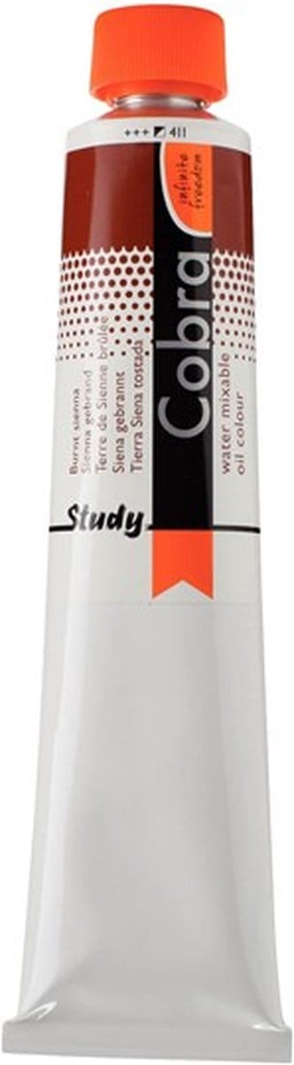 Cobra Study Water Vermengbare Olieverf Tube - Sienna gebrand 411 - 200 ml