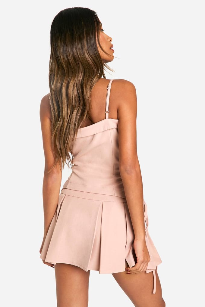 boohoo Dames Geplooide Micro Mini Rok | Mokka | Maat: 42