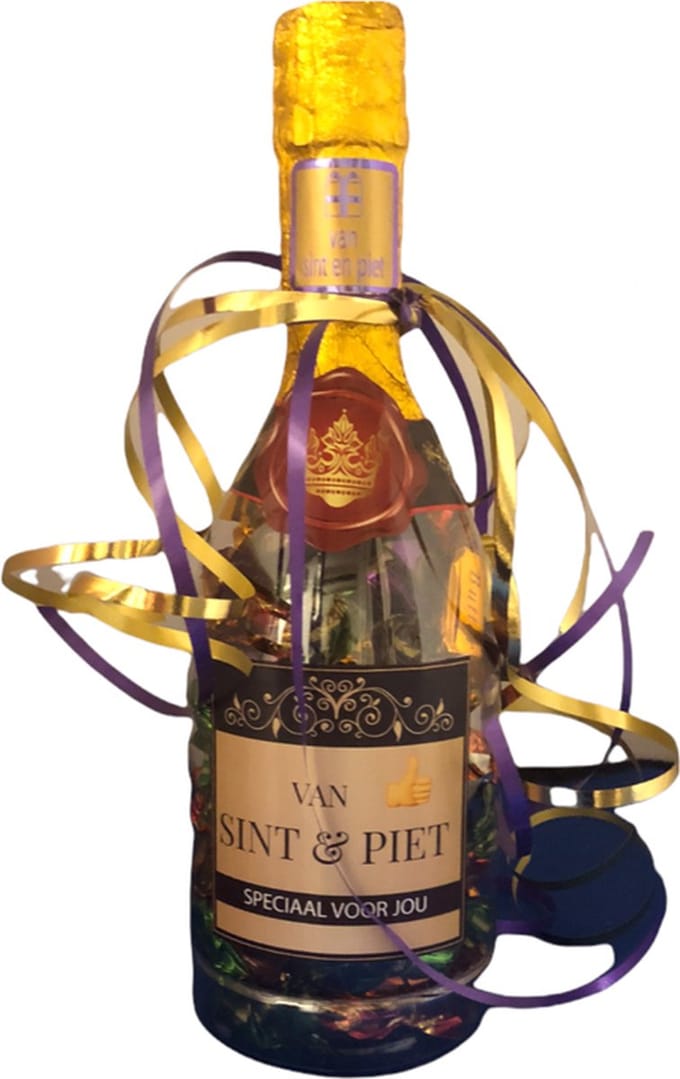 Sinterklaas - Snoep - Champagnefles - Strooimix - "speciaal voor jou"- Cadeauverpakking