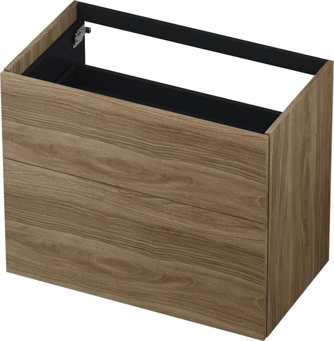 INK® wastafelonderkast 2 laden greeploos push to open hout decor 80x45x65cm, zuiver eiken
