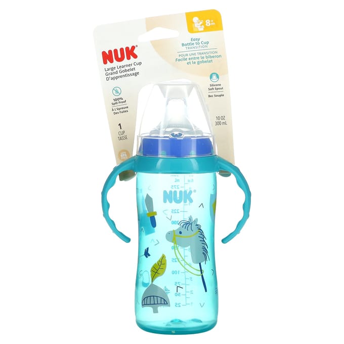 NUK, grote dagelijkse beker, 8 maanden en ouder, blauw, 1 stuks, 300 ml (10 oz) blue