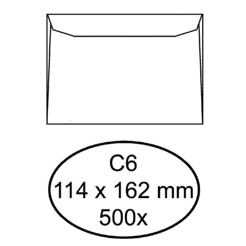 Envelop Quantore bank C6 114x162mm wit 500 stuks