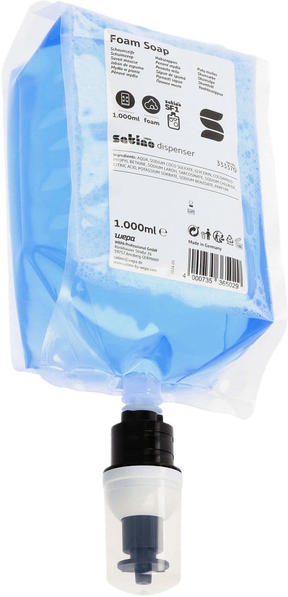 Handzeep SatinobyWepa Schuimzeep 1000ml| 333370 | 6 stuks | Ecolabel