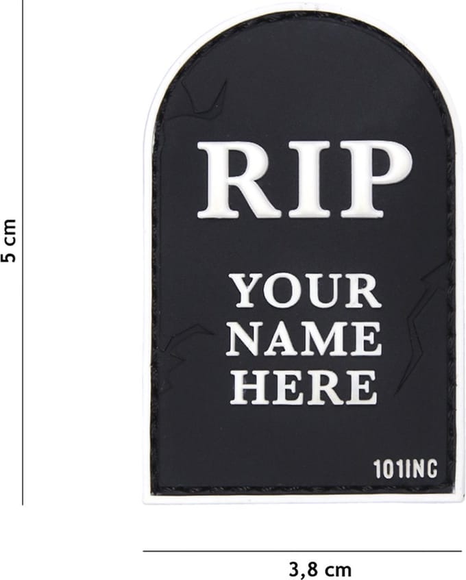 Embleem 3D PVC RIP zwart