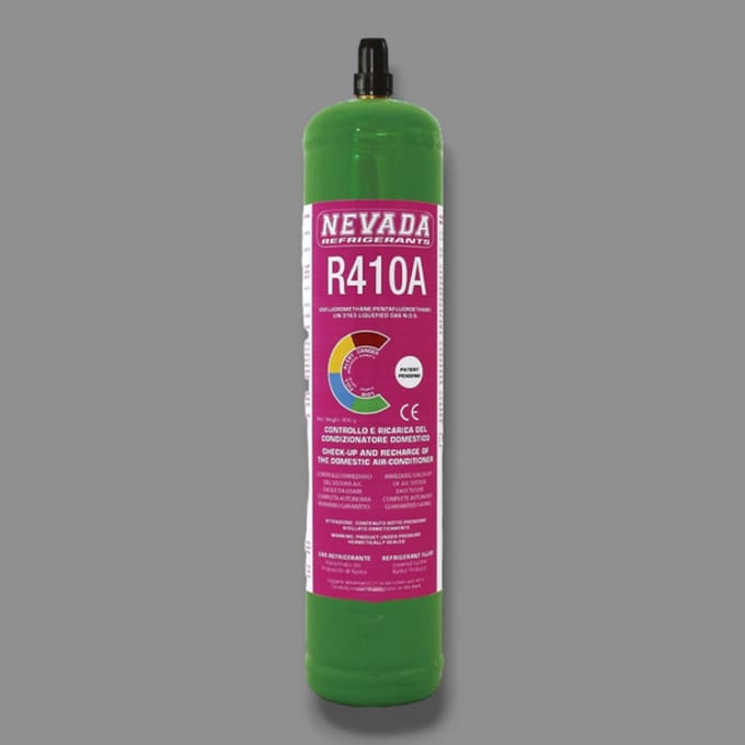 Koelgas R410A navulling in fles 780g met 5/16 SAE ventiel