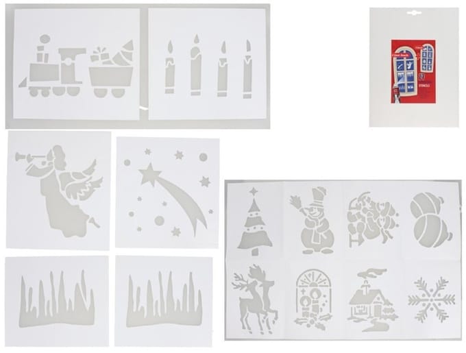 Gerimport Kerst raamsjablonen - 14x st - 32 x 28 cm - raamversiering - kerstversiering