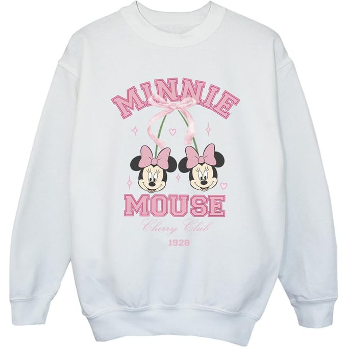 Disney Meisjes Cherry Club Minnie Mouse Sweatshirt (Wit)
