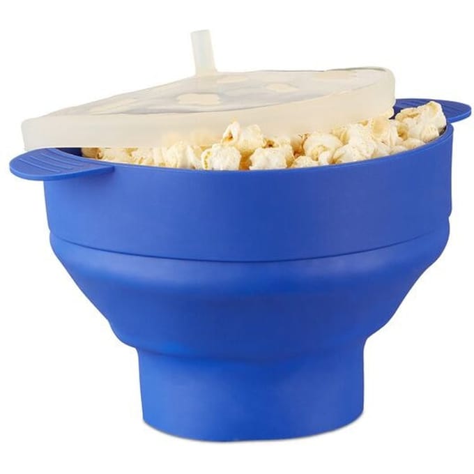 Popcorn maker - siliconen - opvouwbaar - blauw