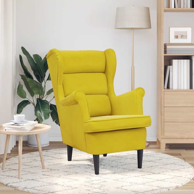 vidaXL Fauteuil fluweel mosterdgeel