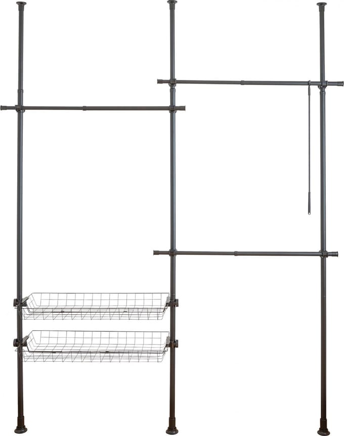 Wenko Kledingrek Herkules Duo 164-215 X 165-300 Cm Rvs Zwart