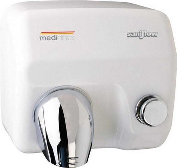 Mediclinics | Handendroger | Drukknop | 2250 watt | Wit | Staal