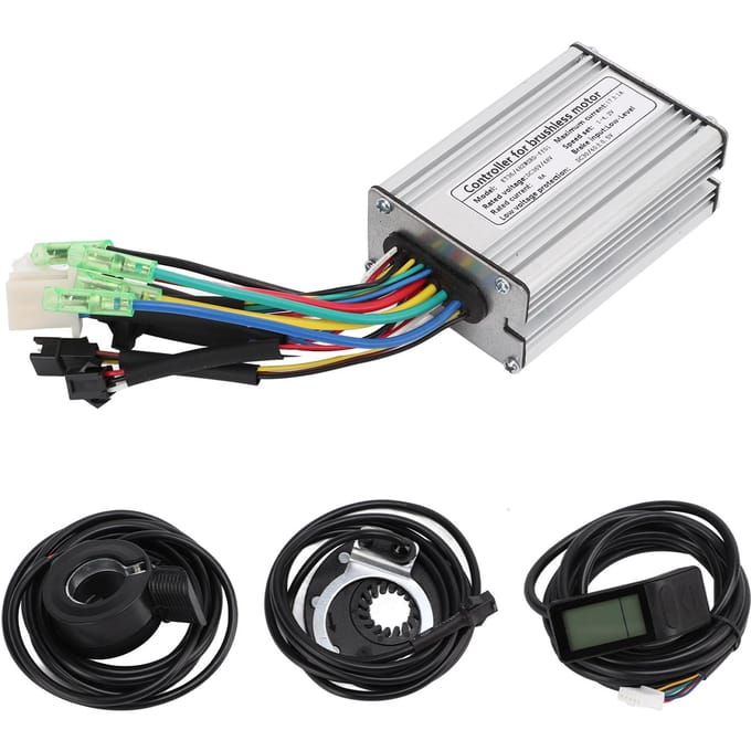 Kit contrôleur de moteur électrique 36V 48V 350W 17A Contrôleur de moteur sans balais avec panneau d'affichage KT LCD4 Accélérateur à capteur white