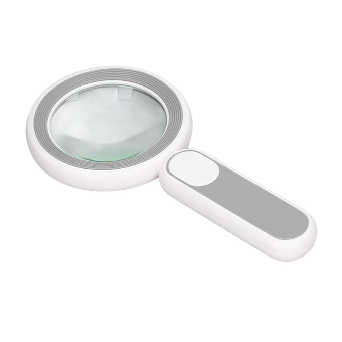 Handheld Vergrootglas 20X Optische Vergroter met 21 LED-lampjes USB Opladen Aanraakschakelaar Grijs