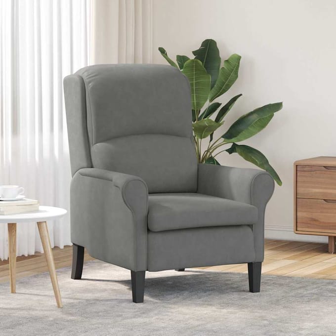 vidaXL - Fauteuil - Donkergrijs - 76 - x - 94 - x - 102 - cm - Microvezel