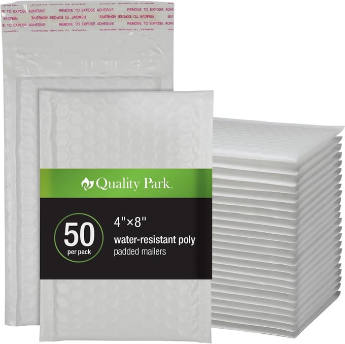 Bubbelenveloppen 12 x 23 cm - 50 stuks - Zelfklevend - Scheurbestendig - Vochtbestendig - Wit
