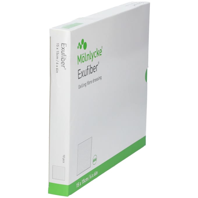 Exufiber Gelling Fibre Dressing Ster 15 X 15cm 10