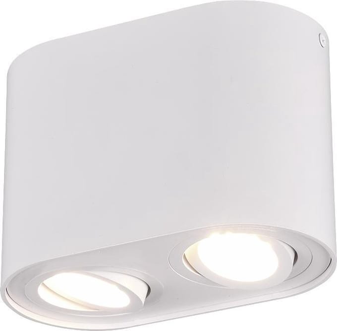 TRIO COOKIE - Plafondlamp - Wit mat - excl. 2x GU10 4,9 W - Dimbaar met schakelaar - Niet extern dimmerbaar