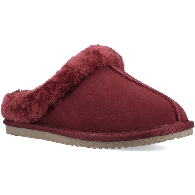 Hush Puppies Amara Suède Dames Bordeaux Slippers