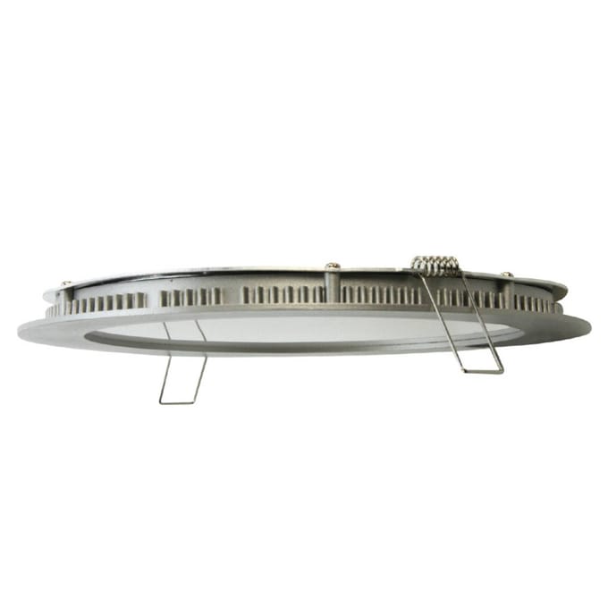 Heitronic LED inbouwpaneel Justus, Ø 14,5 cm, zilver, IP44
