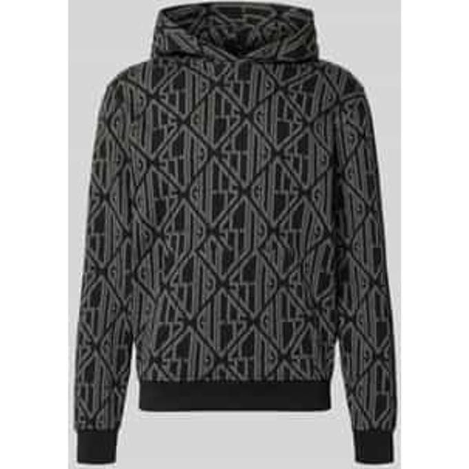 Sweater met capuchon en logo Guess Jacquard