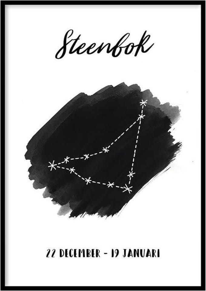 Poster Steenbok Sterrenbeeld - 50x70 cm - Sterrenbeeld Poster - WALLLL
