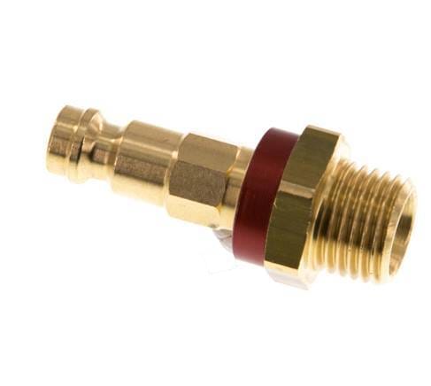 Messing DN 5 Rood-Coded Luchtkoppeling Insteeknippel G 1/4 inch Buitendraad