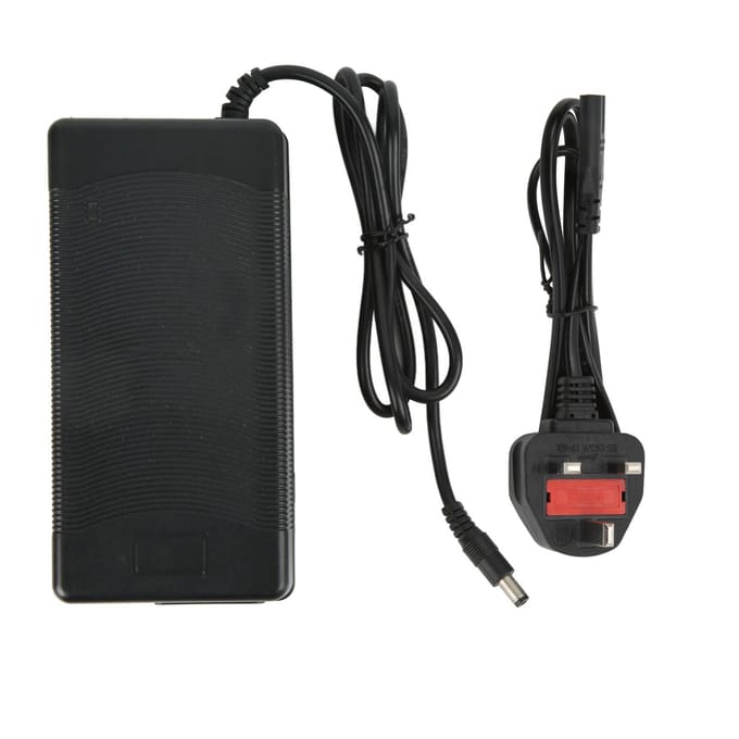 10 Inch Elektrische Scooter Oplader met DC2.1 Interface Dubbel Paneel Scooter Stroomoplader 180‑240VUK Stekker black