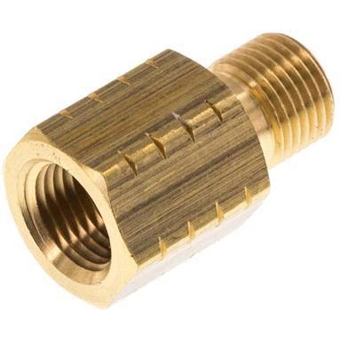 G 1/8'' x 1/8'' NPT M/F Messing Verloopring 16 Bar - Hydrauliek