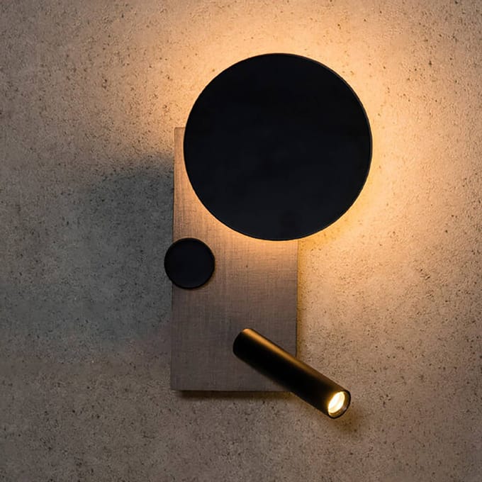 FARO BARCELONA LED wandlamp Klee, grijs, linkervariant
