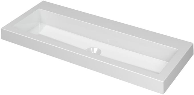 INK Dock Wastafel Polystone Zonder Kraangat - 1000x400x60 mm - Glans Wit
