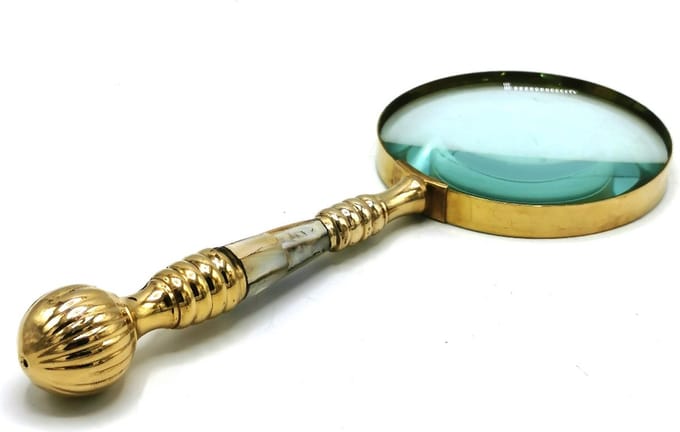 Trukado Vintage Vergrootglas met parelmoeren hendel