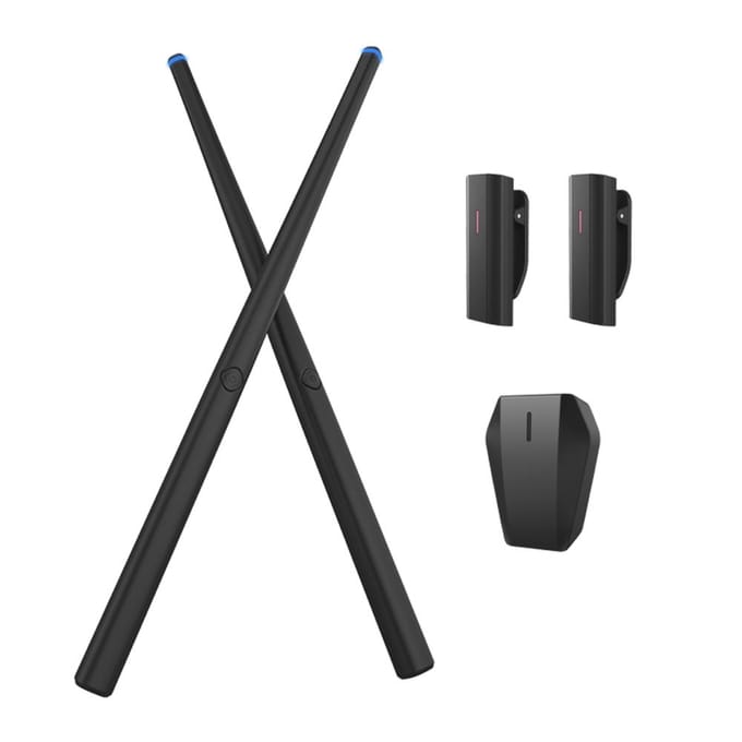 1 set somatosensorische virtuele drumkit Air Drumsticks muziekinstrument voor thuisstudio buiten zwart