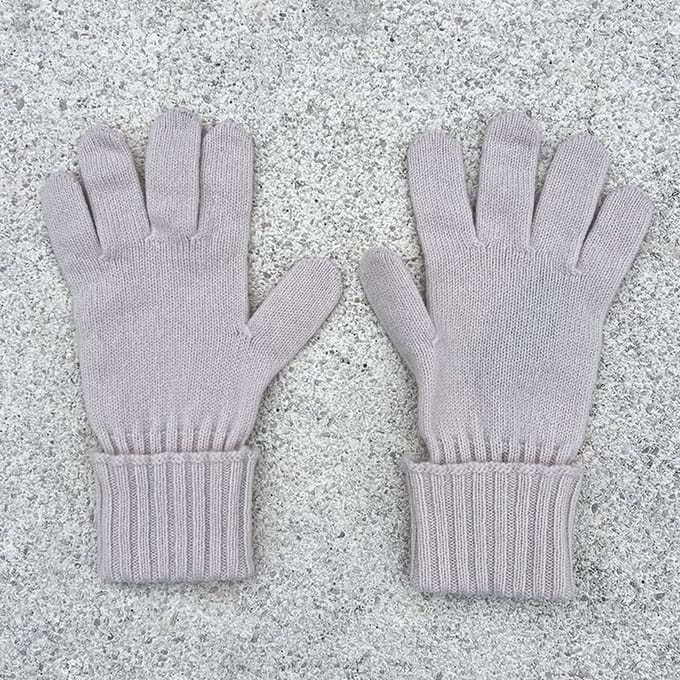 luxe gebreide handschoenen van merino cashmere blend in talkwit