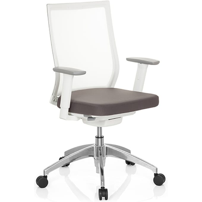 ASPEN WHITE - Professionele bureaustoel Grijs / Wit