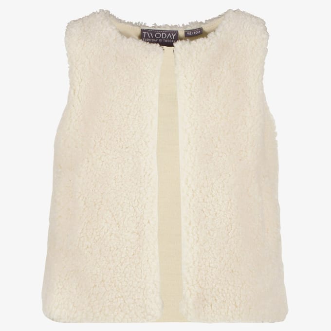 TwoDay meisjes teddy gilet beige - Maat 92