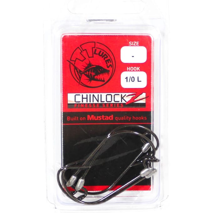Tackle Tactics TT ChinlockZ Finesse Wormhaak 1/0 5/pak (2736) red